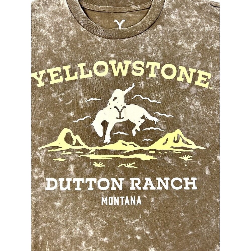 Yellowstone Dutton Ranch Montana SOFT T Shirt Brown Yellow M NWOT